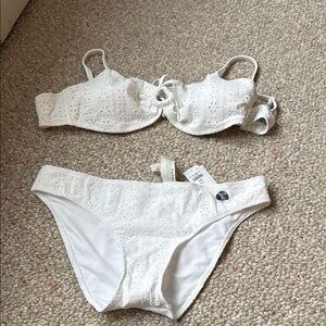 White Eyelet Hollister Bikini set